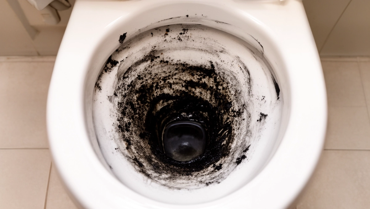 Czarny osad w toalecie