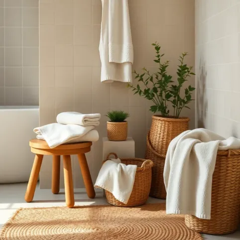 beżowobrązowa łazienka jakie dodatki