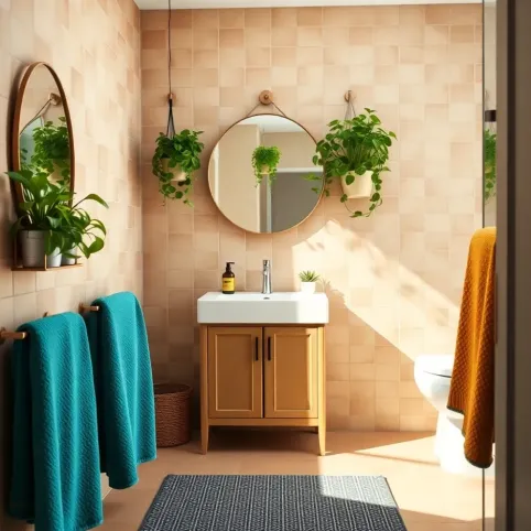 jak ożywić beżowobrązową łazienkę