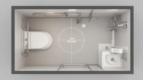 toaleta dla niepełnosprawnych rzut