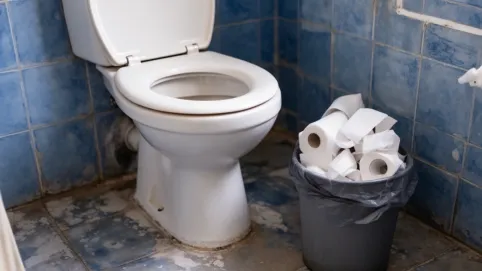 zakaz wrzucania papieru do toalety